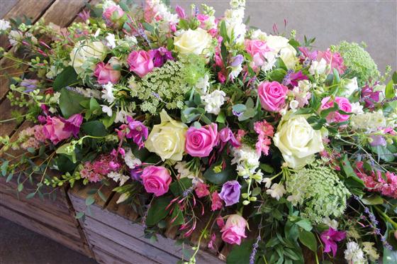 Country Garden Casket Spray