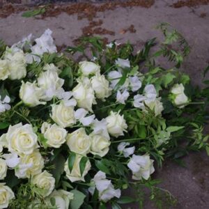 White Rose Casket Spray