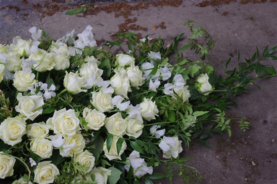 White Rose Casket Spray