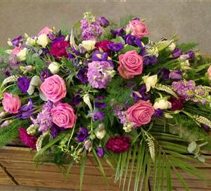 Pink and Purple Casket Spray