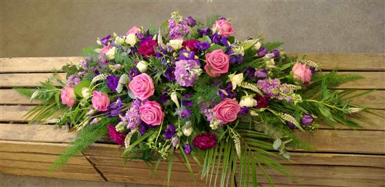Pink and Purple Casket Spray