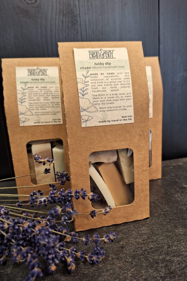 Lucky Dip Box of Handmade Soap Offcuts | Sample Sale | Seconds Sale | Certified 100% Natural Vegan Handmade Soap | Bean and Boy Soaps - Image 2