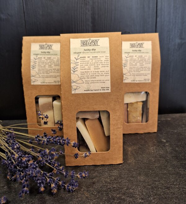 Lucky Dip Box of Handmade Soap Offcuts | Sample Sale | Seconds Sale | Certified 100% Natural Vegan Handmade Soap | Bean and Boy Soaps
