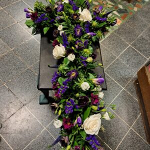 cross casket spray funeral tribute margaret raymond florist