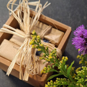 Vegan Soap Hamper in a Reusable Wooden Box