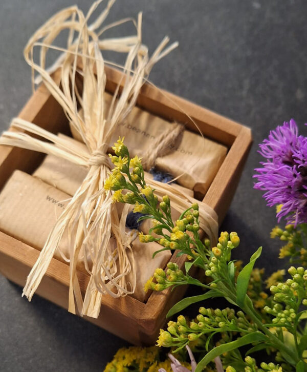 Vegan Soap Hamper in a Reusable Wooden Box